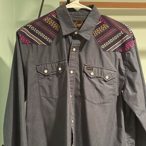 Howler Brothers Navajo Crosscut Pearl Snap Long Sleeve MEDIUM Button Down